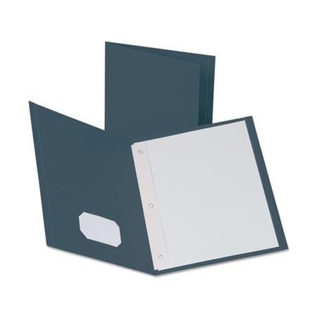 Tops Business Forms Oxford, Twin-Pocket Folders With 3 Fasteners, Letter, 1/2in Capacity, Dark Blue, 25PK 57738